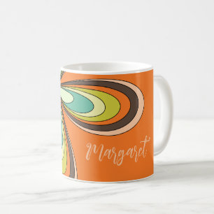 Mug les années 70 Hippie super Fleur Orange Retro Dais
