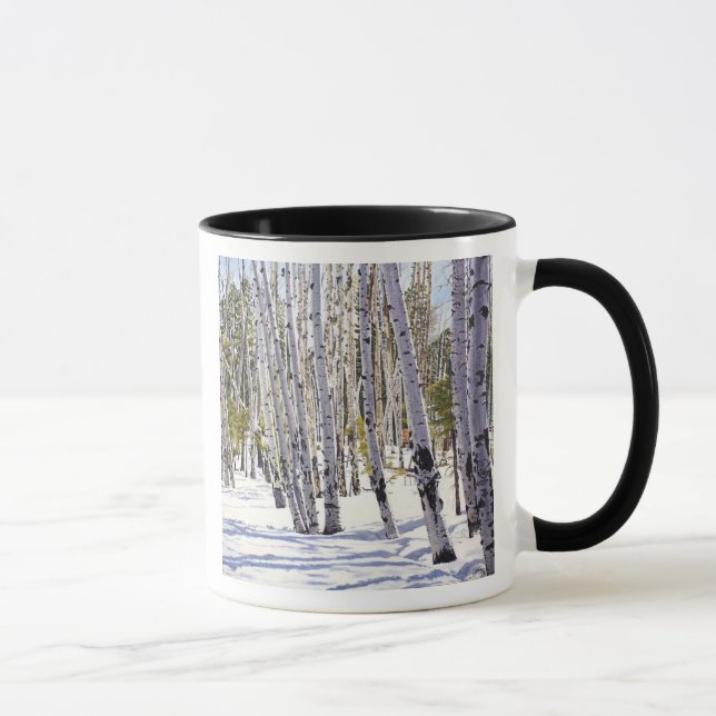 Mug Les arbres d'Aspen dans la forêt (Droite)