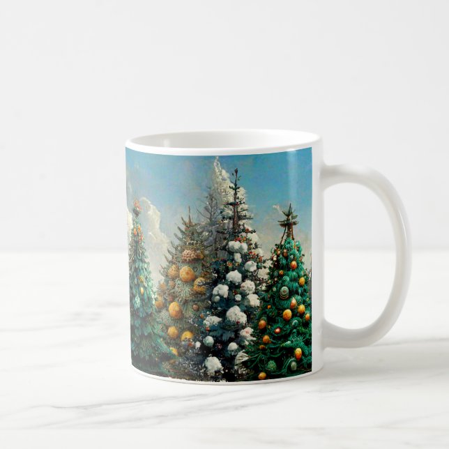 Mug Les arbres de Noël d'hiver La nature (Droite)
