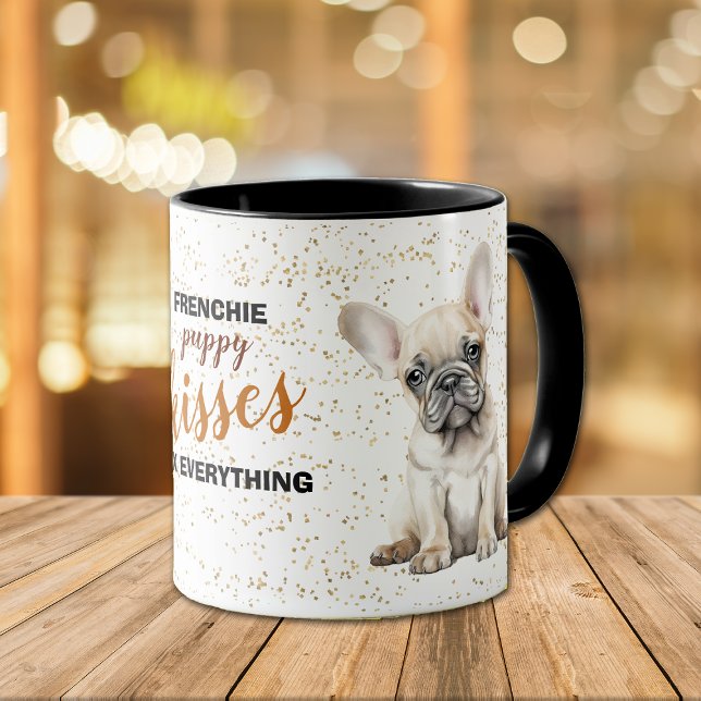Mug Les baisers de chiot Bouledogue Français arrangent (Créateur téléchargé)