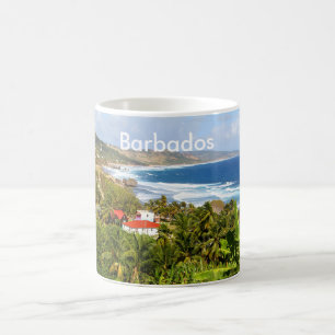 Mug Les Barbade, tasse, océan, tropical, plage, paume
