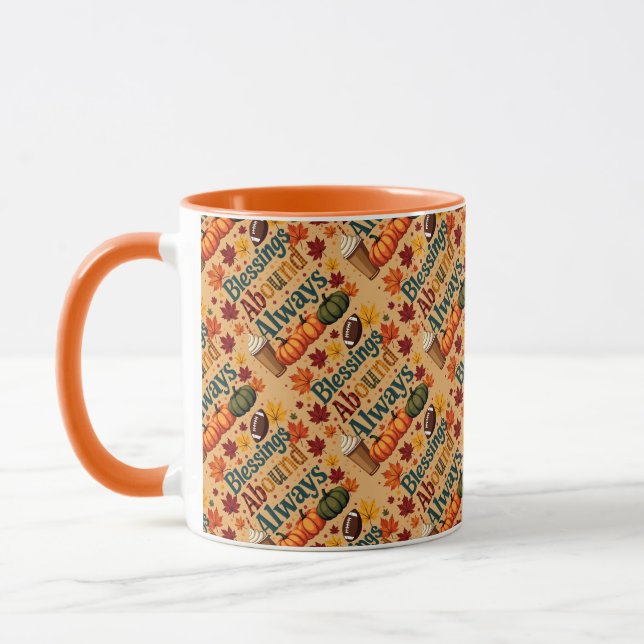 Mug Les Bénédictions Abondent Toujours Design Automne (Gauche)