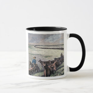 Mug Les bétail de Longhorn conduisent par le Texas à