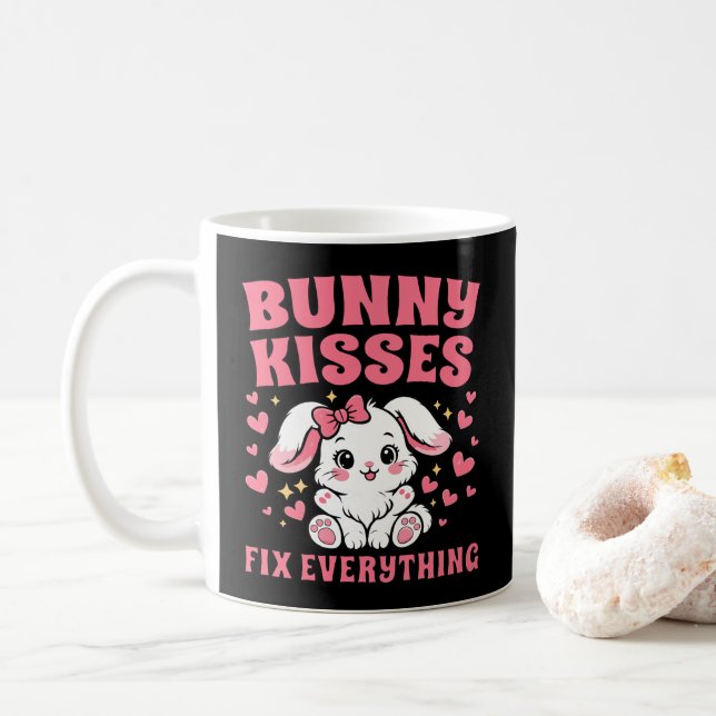 Mug Les bisous de lapin arrangent tout - Conception de (Avec donut)