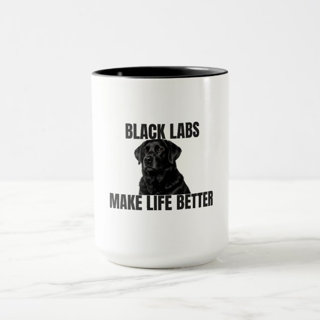 Mug Les Black Labs rendent la vie meilleure – Black La (Centre)