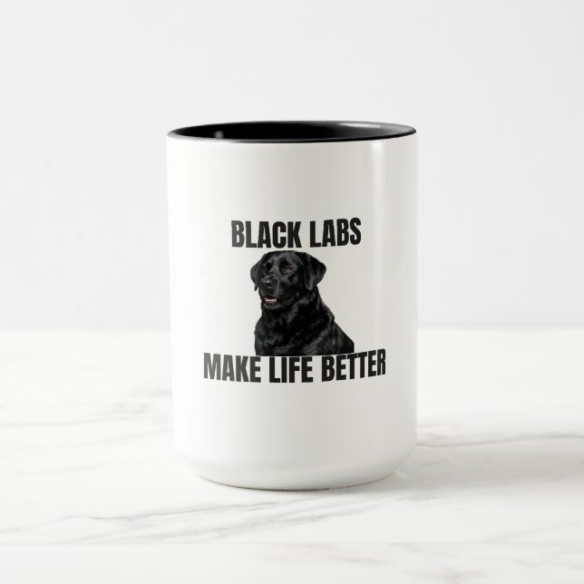 Mug Les Black Labs rendent la vie meilleure – Black La (Centre)
