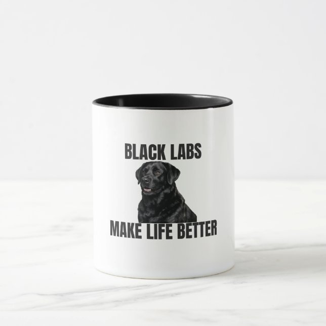 Mug Les Black Labs rendent la vie meilleure – Black La (Centre)