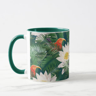 Mug Les Blancs Lotus Tropical Birds & Lotus Motif