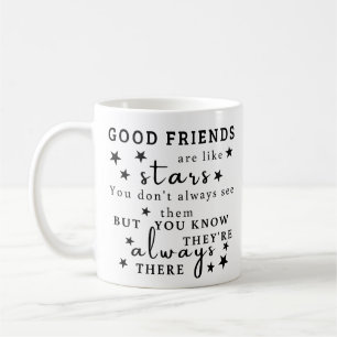 Mug Les bons amis sont comme des étoiles : Art de cita