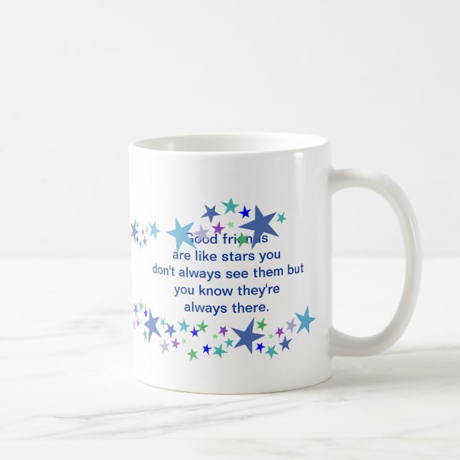 Mug Les bons amis sont comme Stars Citation amusante (Droite)