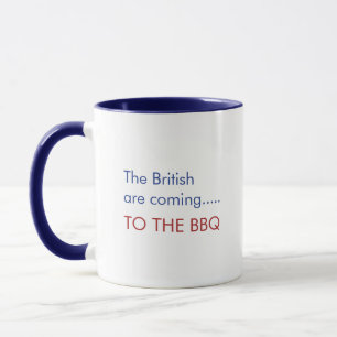 Mug Les Britanniques viennent à BBQ drôle 4 Juillet