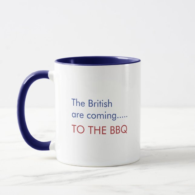 Mug Les Britanniques viennent à BBQ drôle 4 Juillet (Gauche)