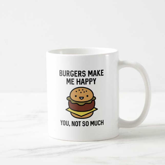 Mug Les Burgers Me Rendent Heureux (Droite)