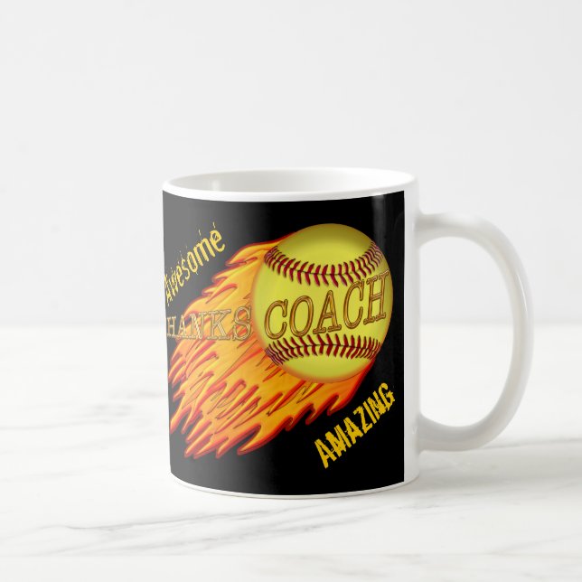Mug Les CADEAUX d'ENTRAÎNEUR du BASE-BALL flamboyants (Droite)