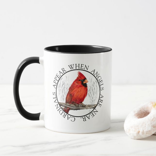 Mug Les cardinaux apparaissent quand les anges sont (Avec donut)