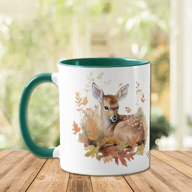 Mug Les cerfs Fawn en Feuilles d'automne (Créateur téléchargé)