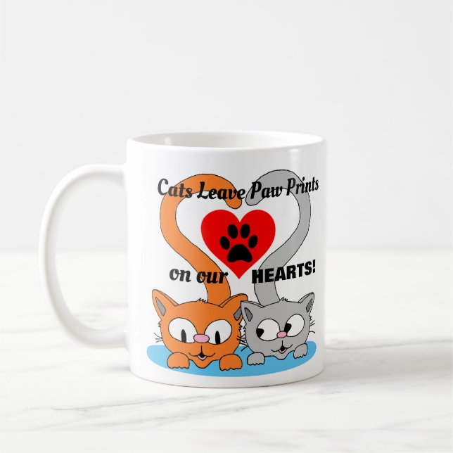 Mug Les chats laissent des empreintes de pattes sur no (Gauche)