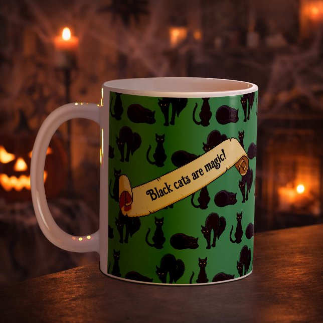 Mug Les chats noirs sont magiques ! Rayure d'art pixel (Créateur téléchargé)