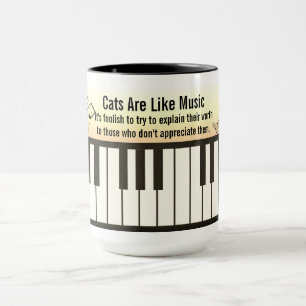 Mug Les chats sont comme la musique - Clavier de piano