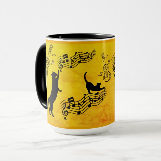 Mug Les chats sont comme la musique : les partitions e (Devant gauche)
