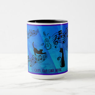 Mug Les chats sont comme la musique : Portées de musiq