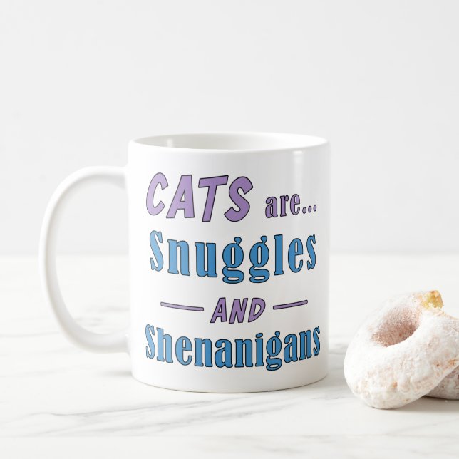 Mug Les chats sont des bombes et des shenanigans (Avec donut)
