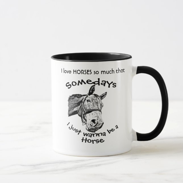 Mug Les Chevaux D'Amour Tellement Veux Être Une Citati (Droite)