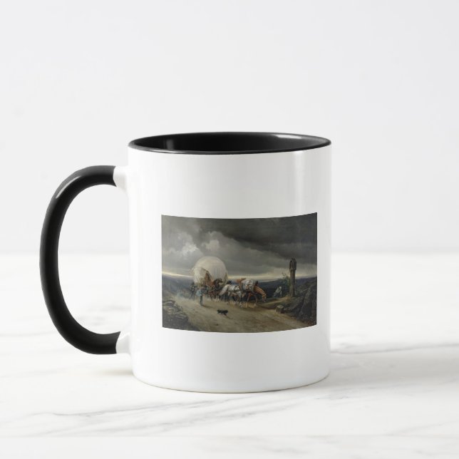 Mug Les chevaux dessinant des chariots lèvent une (Gauche)