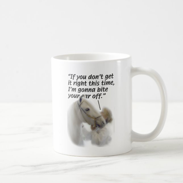 Mug Les chevaux - Paso Fino - mordent votre oreille (Droite)