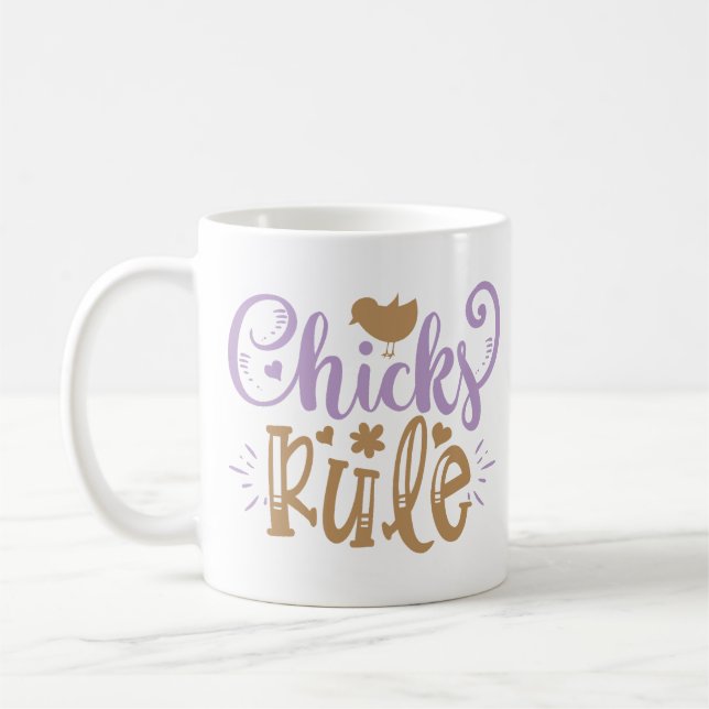 Mug Les Chicks dirigent la citation de Pâques (Gauche)