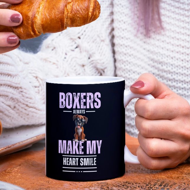 Mug Les Chiens De Boxer Rendent Mon Coeur Souriant (Créateur téléchargé)