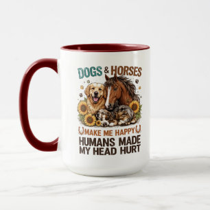 Mug Les chiens et les chevaux me rendent heureux, amat