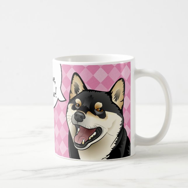 Mug Les chiens japonais noirs et bronzages de Shiba (Droite)