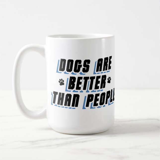 Mug Les chiens sont meilleurs [Noir/Bleu] (Gauche)