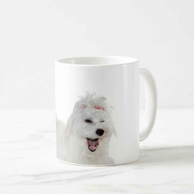 Mug Les chiots aiment le chien maltais mignon (Devant droit)