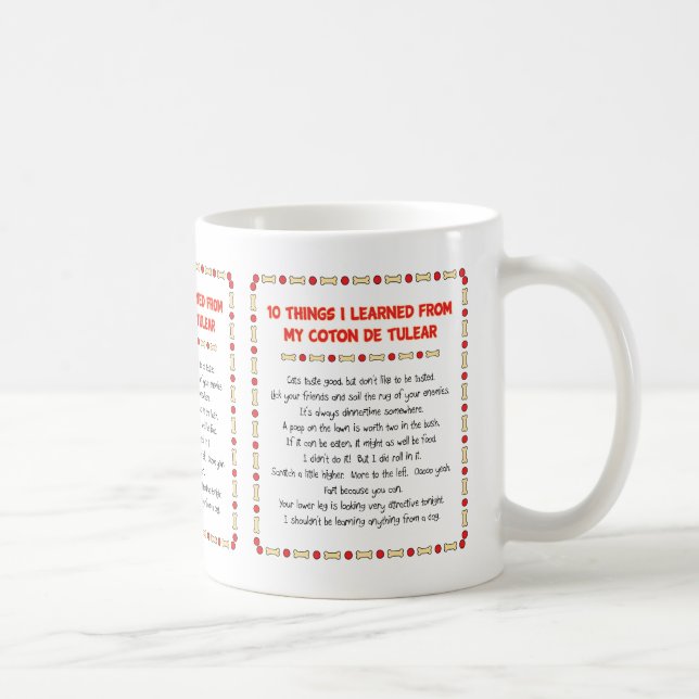Mug Les choses drôles I ont appris de mon coton de (Droite)
