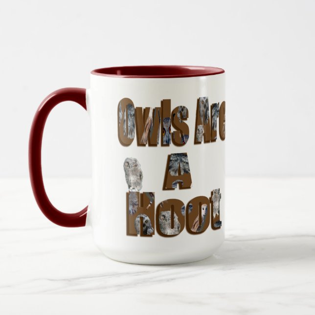 Mug Les Chouettes Sont Un Logo D'Image De Chaud, (Gauche)