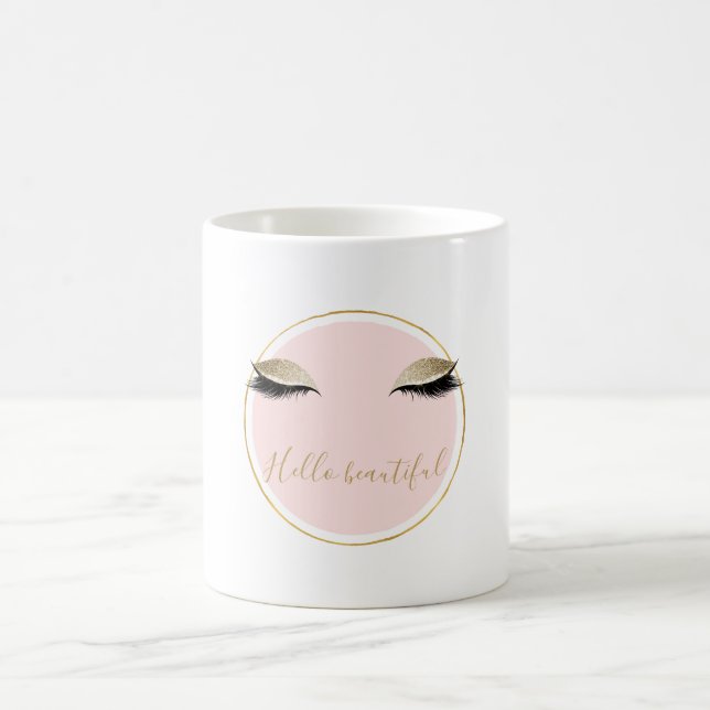 Mug Les cils noirs brillants d'or rose (Centre)