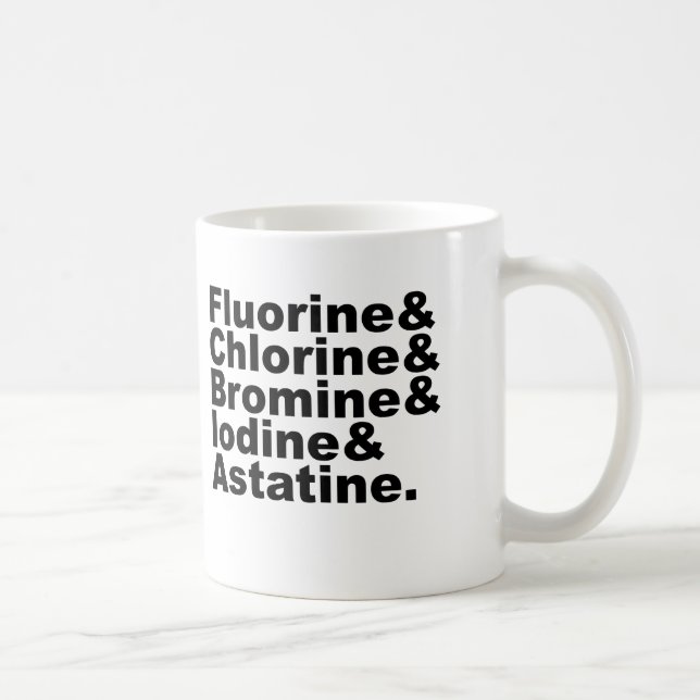 Mug Les cinq halogènes de la chimie | chlore, le brome (Droite)