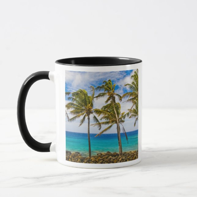 Mug Les cocotiers (Cocos nucifera) se balancent dans (Gauche)