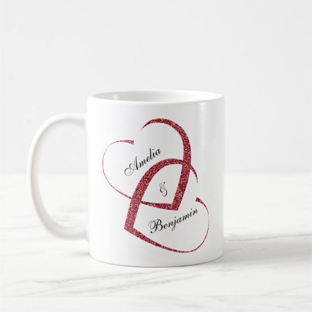 Mug Les Coeurs de la Parties scintillant rouge ensembl (Gauche)