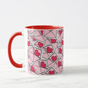 Mug Les coeurs de Valentine sur des enveloppes