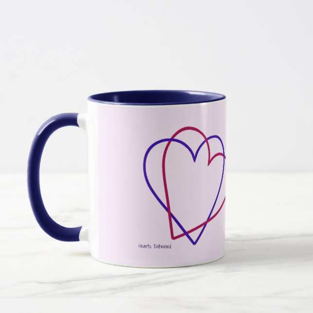Mug Les coeurs ont enlacé juste/gaucher (Gauche)