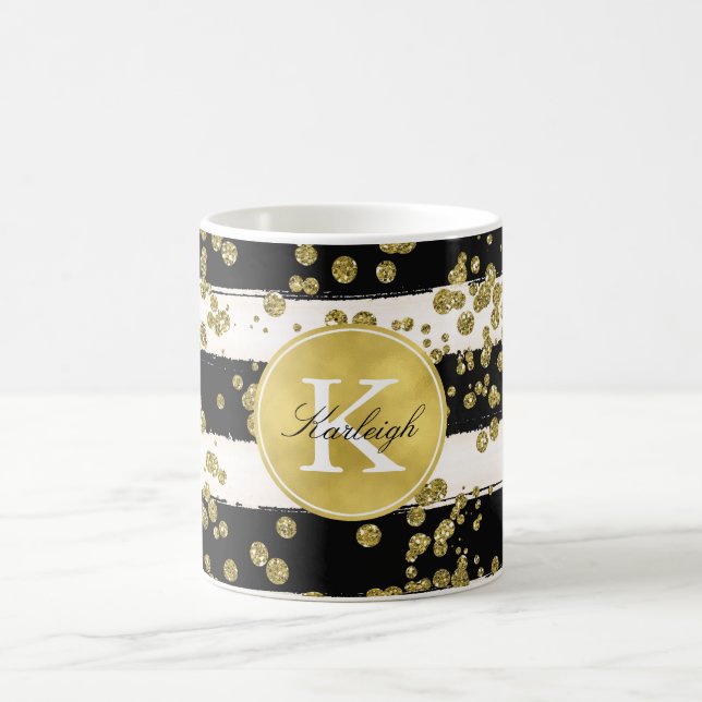 Mug Les confettis de tape-à-l'oeil d'or pointillent le (Centre)