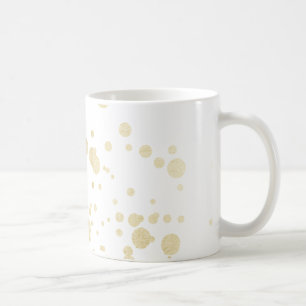 Mug Les confettis élégants d'or blanc à la mode chic