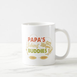 Mug Les copains de pêche de Papa Noms personnalisés de