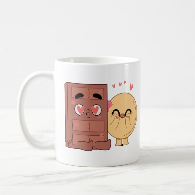 Mug Les Couples Choco Et Pancake Aiment La Valentine Q (Gauche)