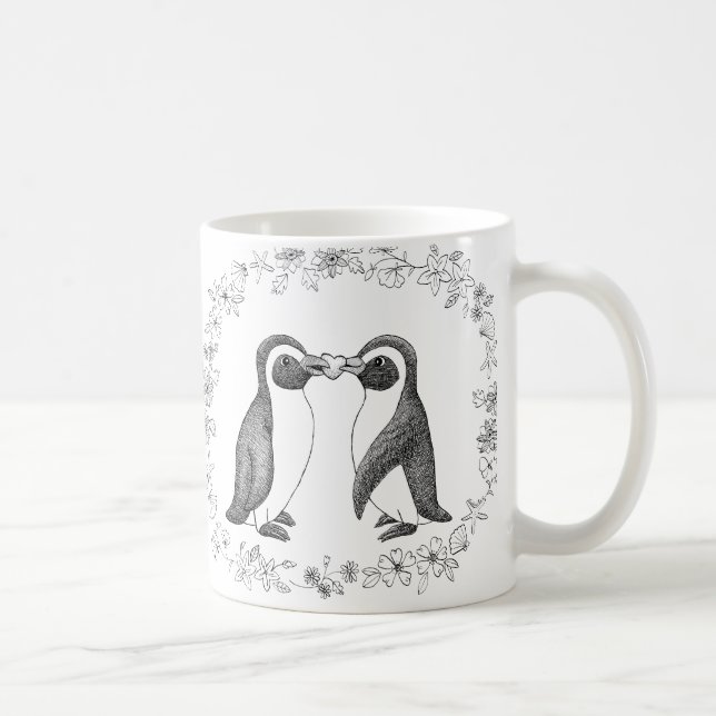 Mug Les couples mignons de pingouin perfectionnent le (Droite)
