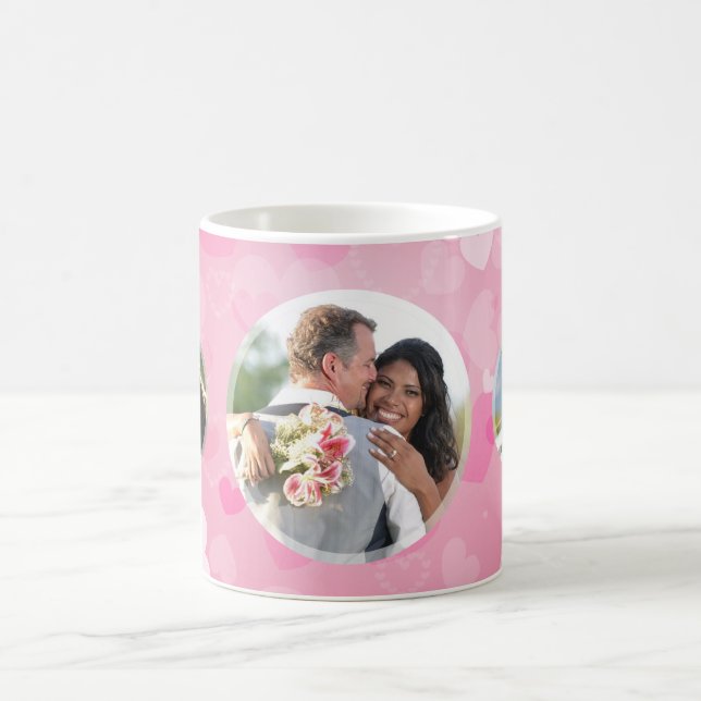 Mug Les couples roses de coeurs ajoutent votre propre (Centre)