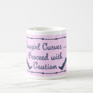 Mug Les courbes de cow-girl procèdent avec prudence